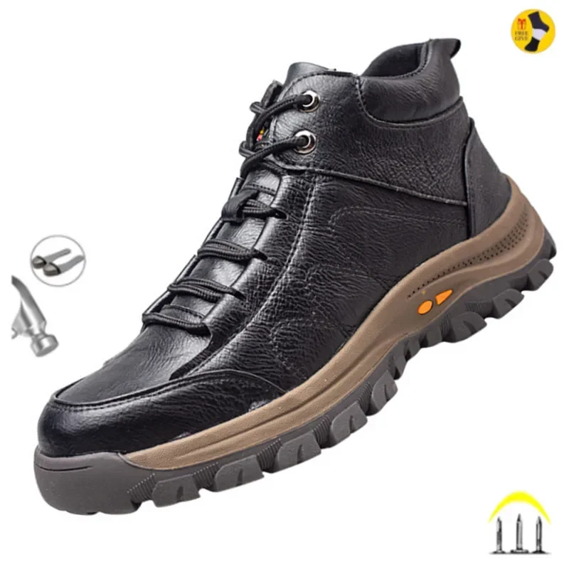 Top Trends: Men Leather Safety Work Boots Steel Toe Puncture-proof Indestructible Safety Shoes Staleneus Construction Welding Work Boots Shoppable Styles