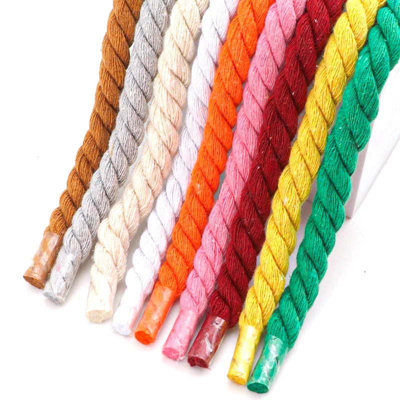 Top Trends: 1Pair 1CM Thicker Round Shoelaces Quality Colorful Cotton Shoelace Sneakers Rope Laces Boots Shoe Laces Shoes 100 / 120 / 140 / 160CM Shoppable Styles