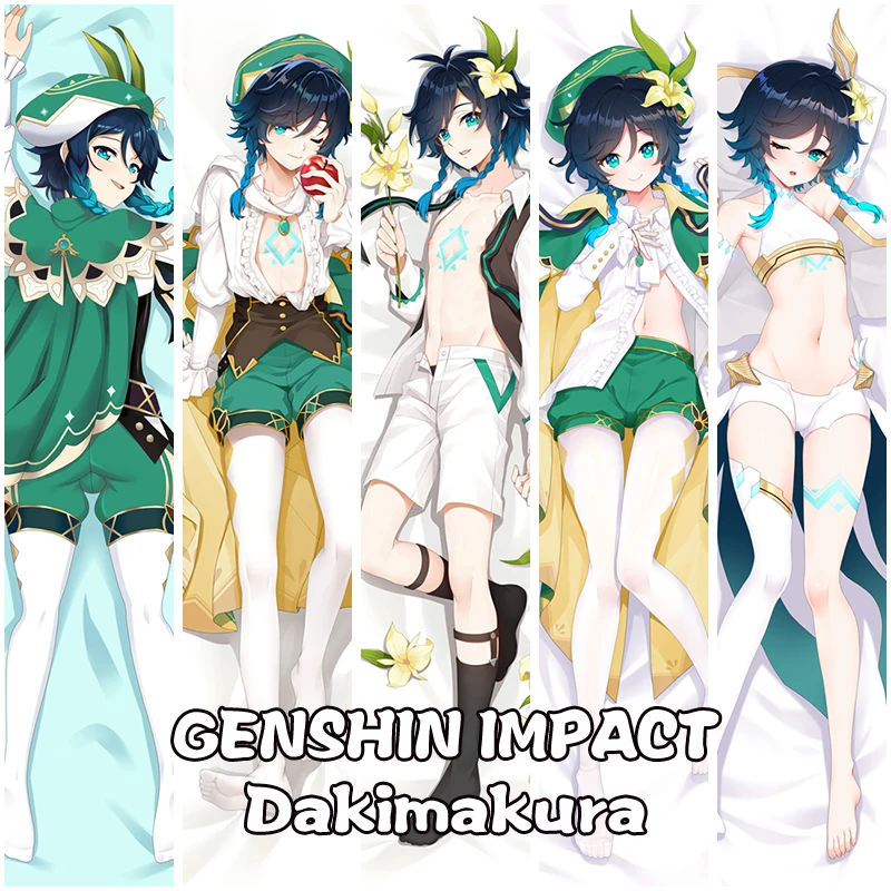 Top Trends: Genshin Impact Venti Dakimakura Double-sided Bedding Anime Pillowcase Hugging Fullbody Long Pillow Cover Cosplay Dakimakura Shoppable Styles