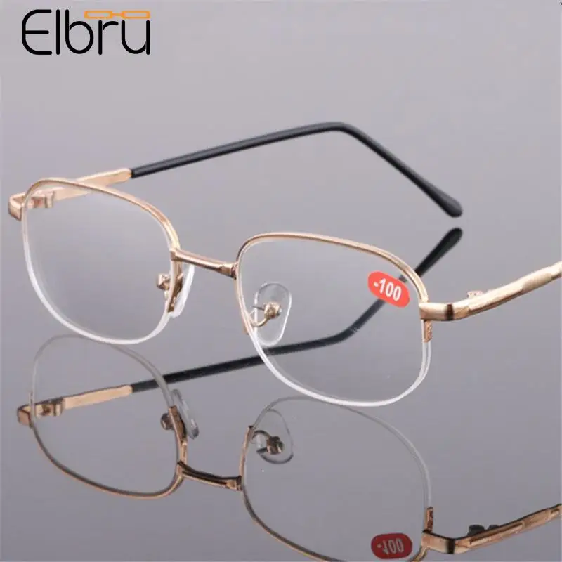 Top Trends: Elbru Rimless Myopia Glasses Men&amp;Women Luxury Gold Frame Lens Shortsighted Eyeglasses Minus Eyewear Diopter -1.0-1.5-2.0 To-6.0 Shoppable Styles