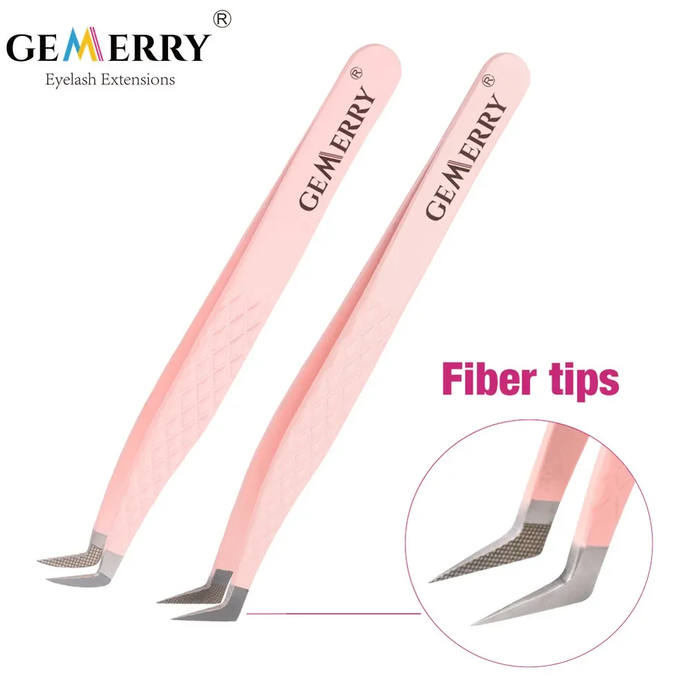 Top Trends: 1 Pcs Eyelash Tweezers Extension Pink Stainless Steel Superhard Tweezers With Fiber Tips High Precision Anti-Static Tweezers Shoppable Styles