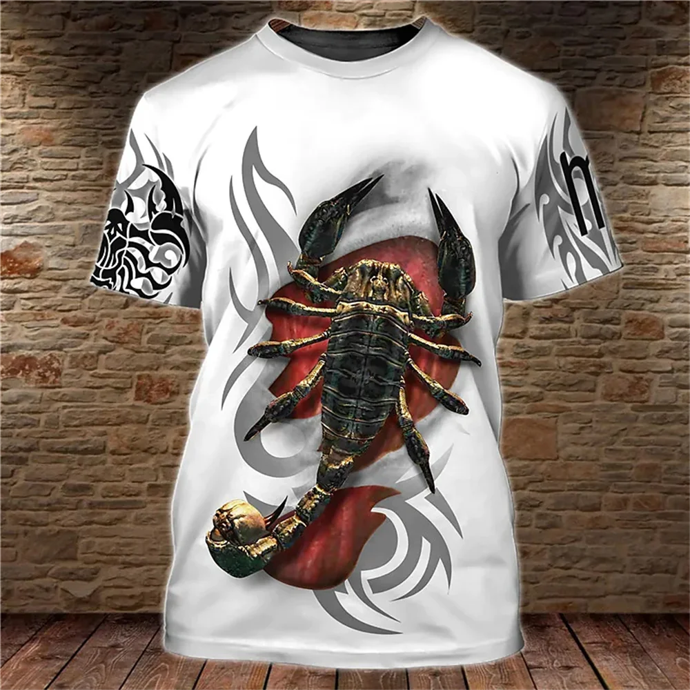 Top Trends: Vintage Animal T-shirt For Mens Tiger / scorpion Print Tops Tees 3D Casual Men's T Shirt Oversized Men Clothing Ropa Para Hombre Shoppable Styles