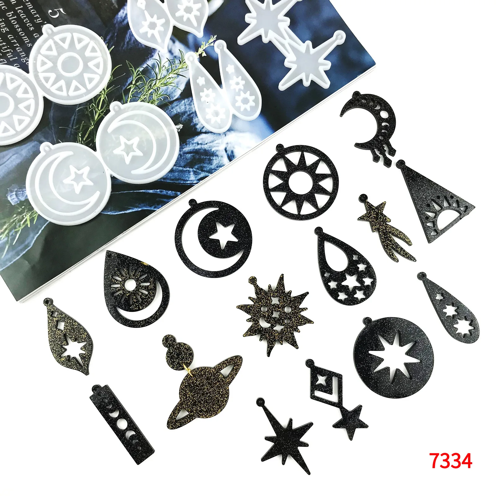 Top Trends: Astronomical Element Earring Pendant Epoxy Resin Molds Star Moon Necklace Keychain Silicone Mold Jewelry Molds For Resin Casting Shoppable Styles - Image 2