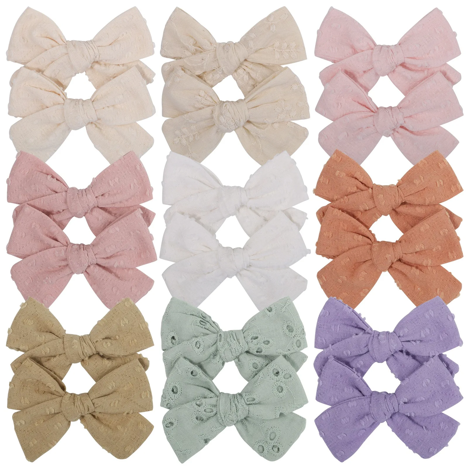 Top Trends: 2Pcs / Set Flower Print Kids Bows Hair Clips For Cute Baby Girls Sweet Cotton Bowknot Hairpins Barrettes Headwear Hair Accessories Shoppable Styles