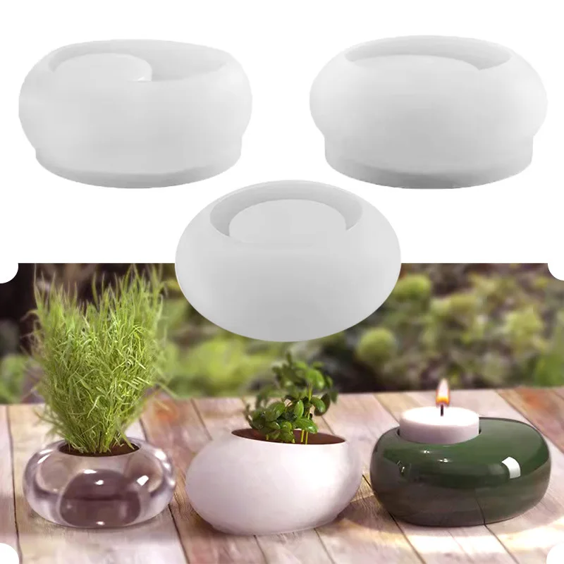 Top Trends: DIY Crystal Resin Silicone Mold Oval Potted Candlestick Ornament Egg Shaped Candle Holder Flower Plant Pot Decoration Epoxy Mold Shoppable Styles