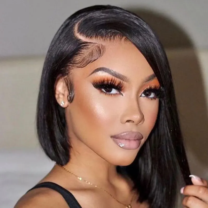 Top Trends: Glueless Bob Human Hair Wigs For Women Straight Side Part Lace Wig Brazilian Human Hair Ready To Wear Perruque Cheveux Humain Shoppable Styles