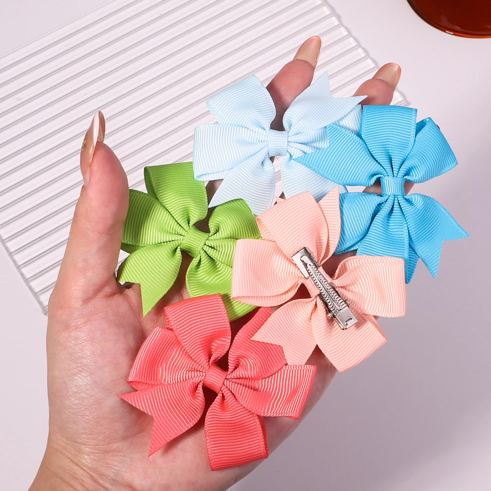 Top Trends: 10PCS / Set Solid Grosgrain Ribbon Hair Bows With Clips Girls Small Bow For Children Headwear DIY Kids Baby Hair Accessories Shoppable Styles - Image 5