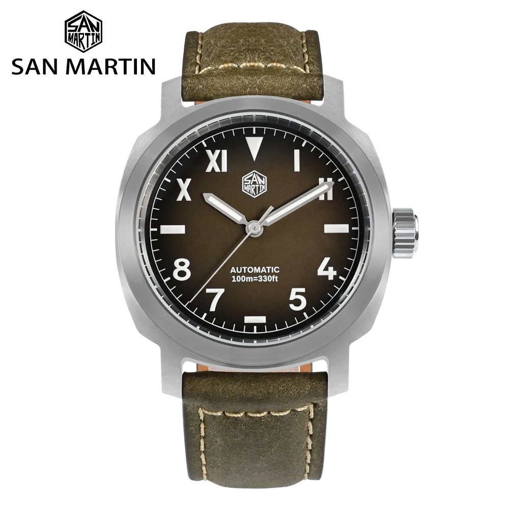 Top Trends: San Martin Men Watch 40mm YN55 Gradient Brown Dial Vintage Simple Automatic Mechanical 10 Bar BGW-9 Quick Release Leather Strap Shoppable Styles