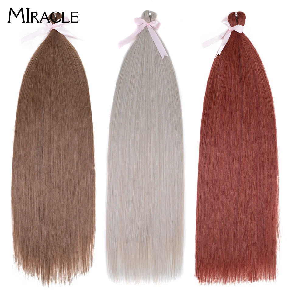 Top Trends: MIRACLE Ariel Straight Synthetic Pony Hair 28 Inch Ombre Brown Colorful Soft Braiding Hair Synthetic Crochet Hair Extensions Shoppable Styles