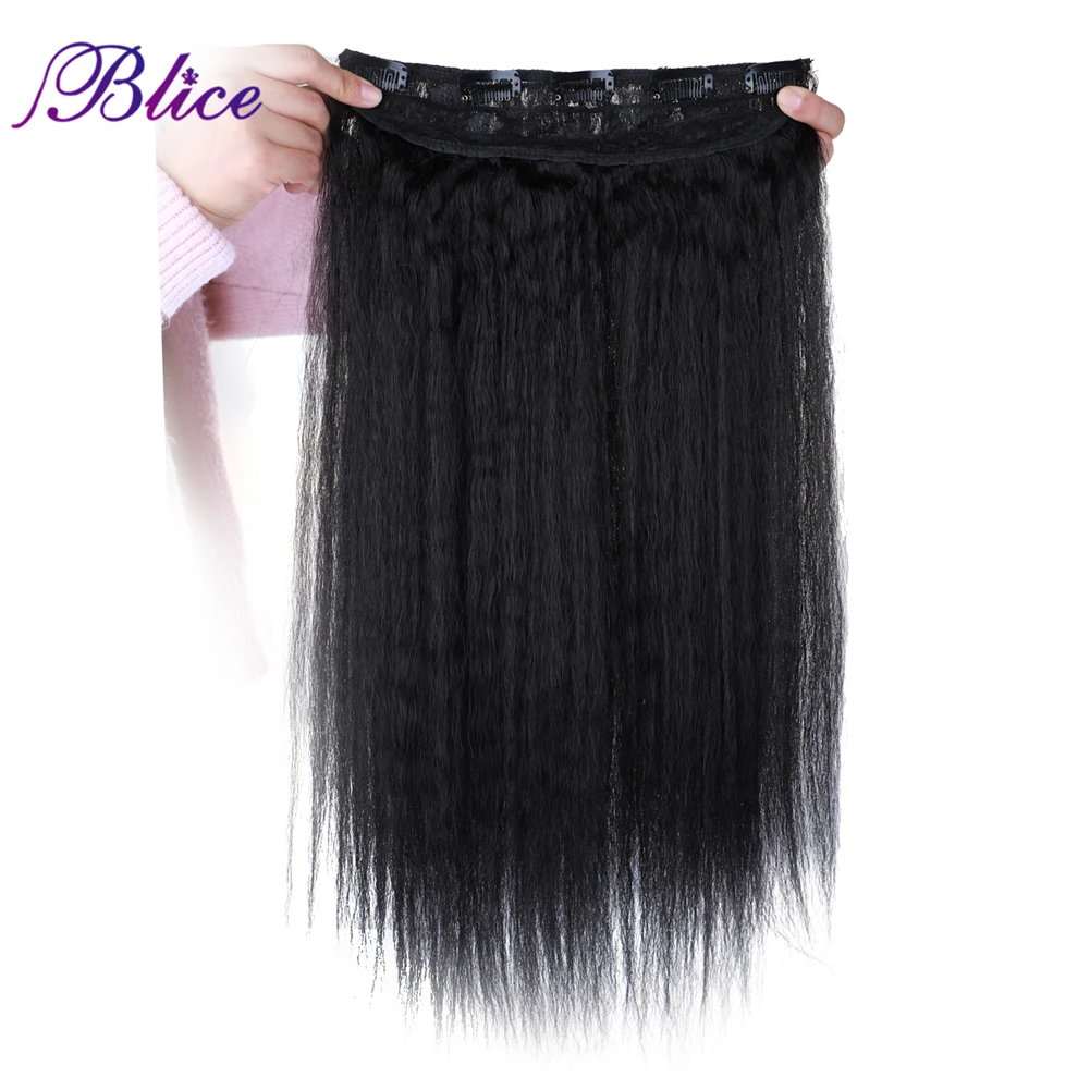 Top Trends: Blice Synthetic Yaki Straight Clip-in Hair Pieces Cute Accessories Kanekalon Hair Extensions Pure Color 18-24inch For Women Shoppable Styles