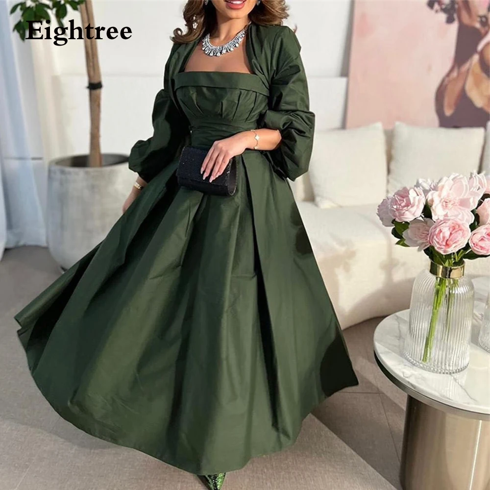 Top Trends: Eighree Abendkleider Dubai Prom Dresses Full Sleeves Stain Vintage Pleat Robes De Soirée Long Evening Party Dresses Custom Made Shoppable Styles