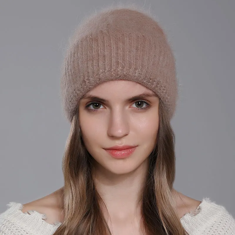 Top Trends: CNTANG 2023 Trend Women Hat Winter Warm Angora Long Rabbit Fur Beanies Knitted Cashmere Hats For Female Fashion Ladies Cap Shoppable Styles - Image 2