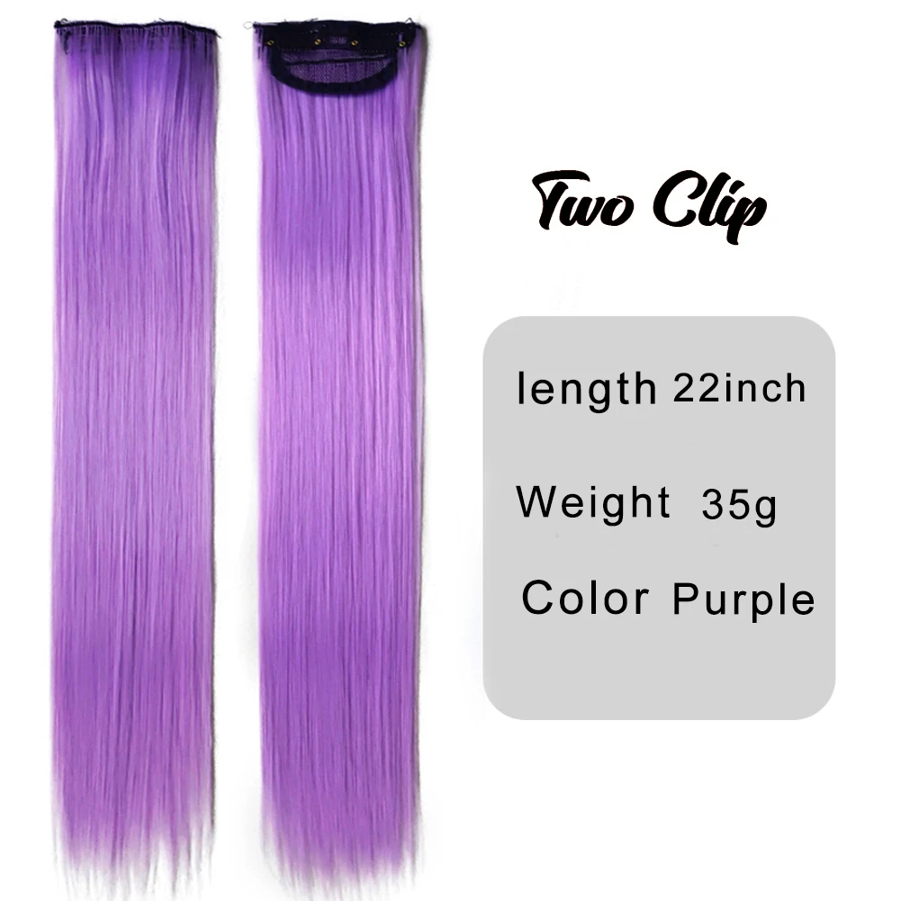 Top Trends: Colored Party Highlights Colorful Clip In Hair Extensions 22 Inch Straight 5Packs Synthetic Hairpieces For Women Kids Girls Shoppable Styles - Image 6