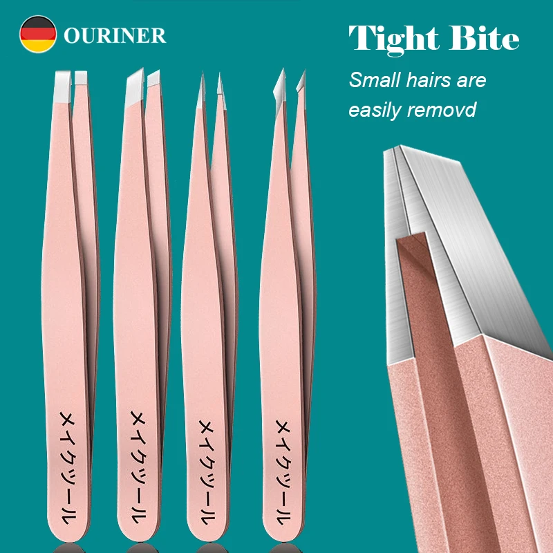 Top Trends: Precision Stainless Steel Tweezers For Eyebrow Hair Facial Hair Removal, Splinter, Blackhead Slant Tip Angle Tip Pointed Tip Shoppable Styles