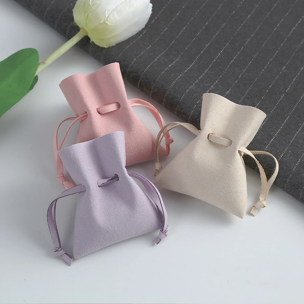 Top Trends: Microfiber Velvet Small Jewelry Gift Bags 7x8cm Drawstring Organizer Pouches Wedding Favors For Guests Candy Goodie Bag Business Shoppable Styles