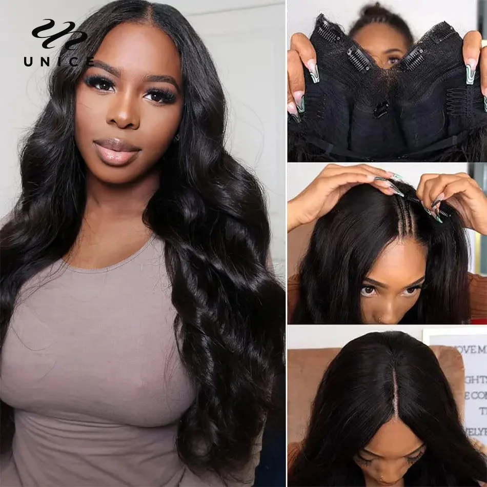 Top Trends: UNice Hair V Part Wig Human Hair New U Part Wig Brazilian Body Wave V Part Wig No-Sew In V Shape Glueless Wig Mininal Leave Out Shoppable Styles