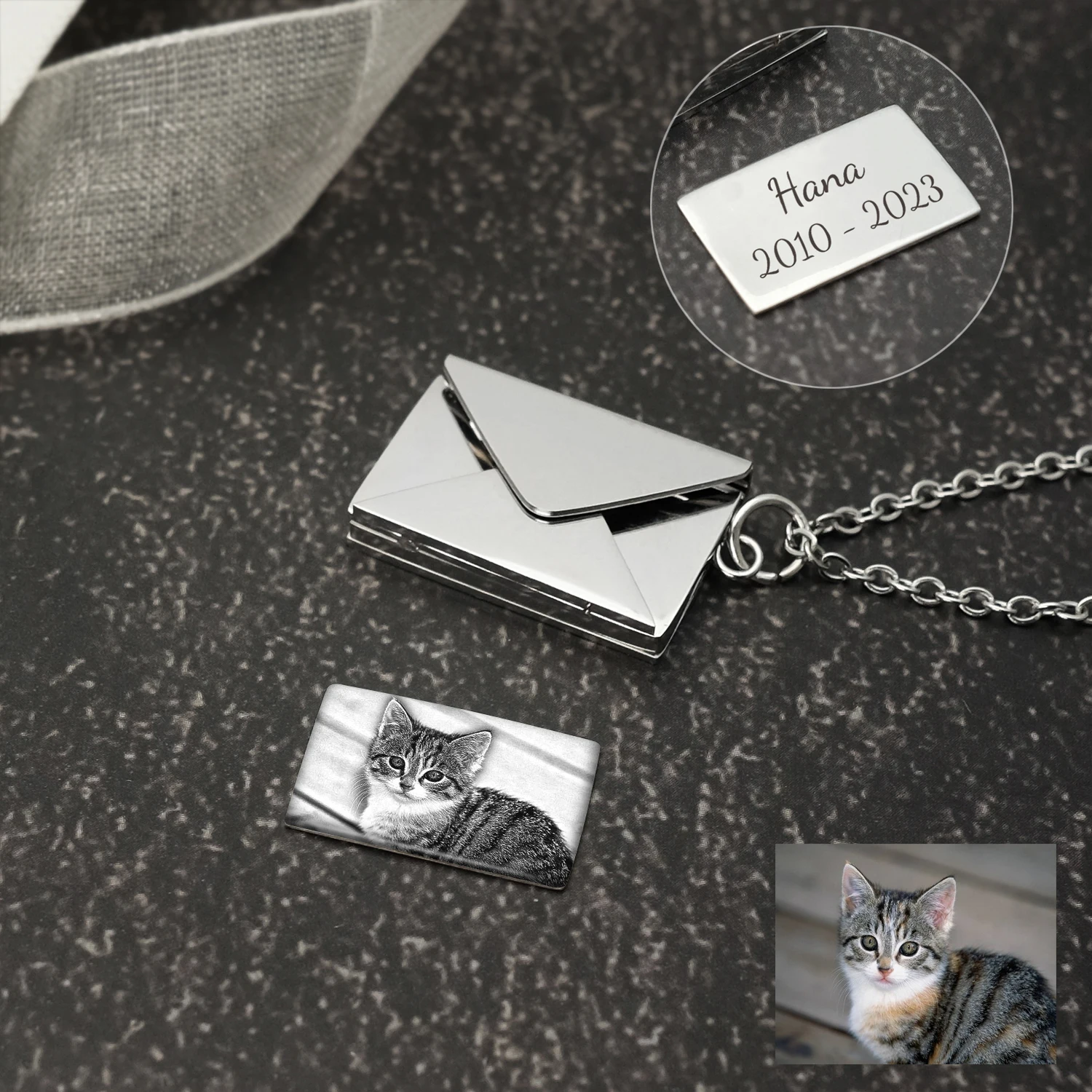 Top Trends: Personalized Pet Photo Necklace Custom Dog Envelope Necklace Pet Photo Pendant Portrait Necklace Cat Necklace Memorial Gift Shoppable Styles