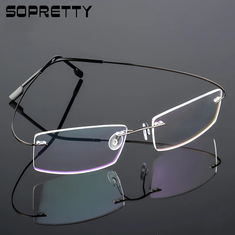 Top Trends: Titanium Alloy Ultra-Elastic Frameless Metal Glasses Frame For Men And Women, Rimless Myopia Prescription Glass Frames FJ868 Shoppable Styles