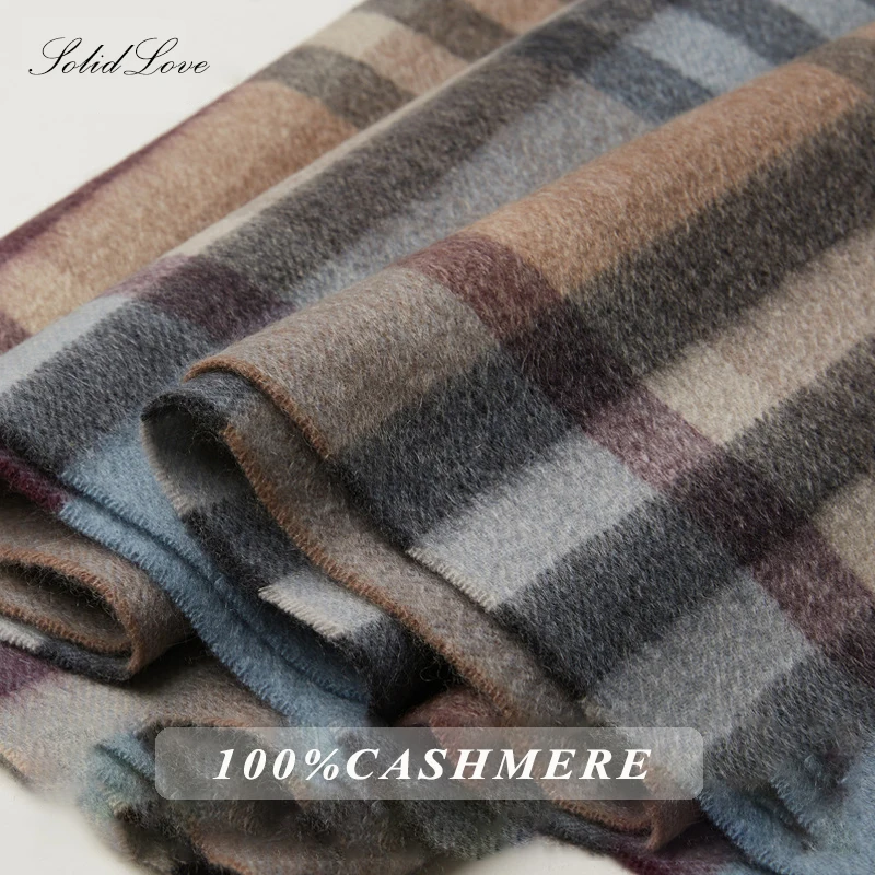 Top Trends: Men Scarf Pure Cashmere Scarf Thickened Warm Tassel Plaid Business Cashmere Scarf In Autumn And Winter. Shoppable Styles