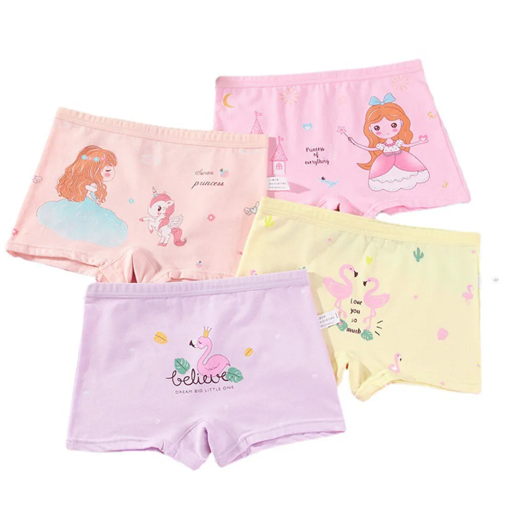 Top Trends: 3-8 Years Old Girls Summer Thin Cotton Boxer Briefs Cute Cartoon Little Girl Solid Color Series 5 Pcs A Lot Shoppable Styles