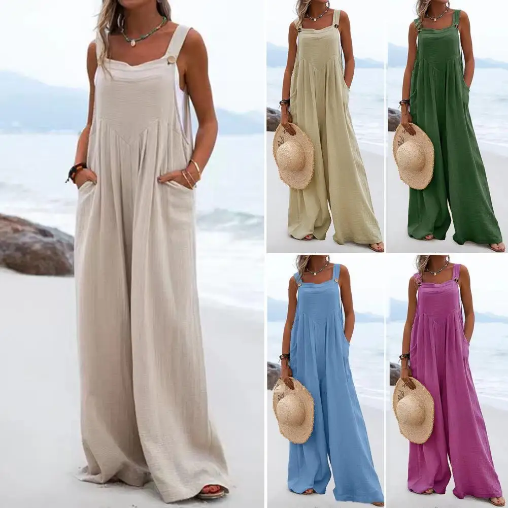 Top Trends: Women Jumpsuit Sling Wide Leg Bohemian Elegant Suspender Jumpsuit For Vacation Shoppable Styles