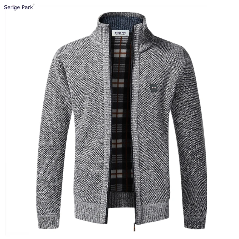 Top Trends: Serige Park Cardigan Sweater Men&#039;s Winter Plush Luxury Bow Brand Zipper Sweater Coat Men&#039;s Clothing Designer Long Sleeved Shirt Shoppable Styles