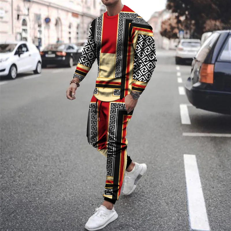 Top Trends: 2022 Autumn Tracksuit Long Sleeve T Shirt+ Sweatpants Suit Men Streetwear Vintage Sweatshirt Oversized Men Clothing 2 Piece Sets Shoppable Styles