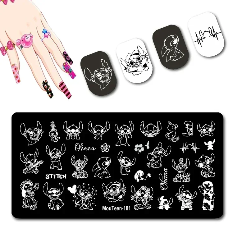 Top Trends: Disney Cartoon Stitch Nail Art Stamping Stitch Image Nail Stamping Plates For Nails #181 Shoppable Styles