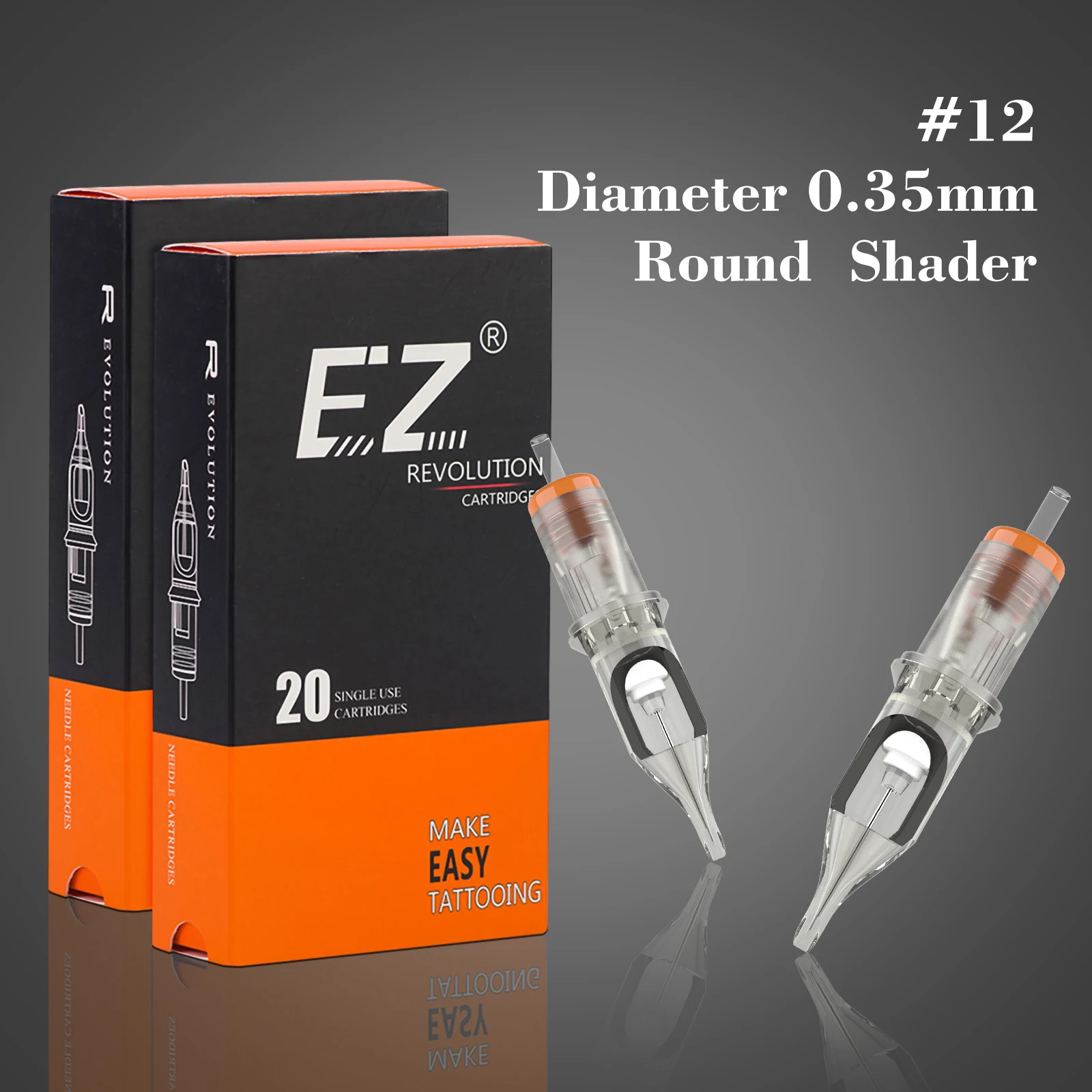 Top Trends: EZ Revolution Tattoo Needles Cartridge Round Shader (RS) #12 0.35mm Long Taper For Cartridge Tattoo Machine Grips 20 Pcs / box Shoppable Styles