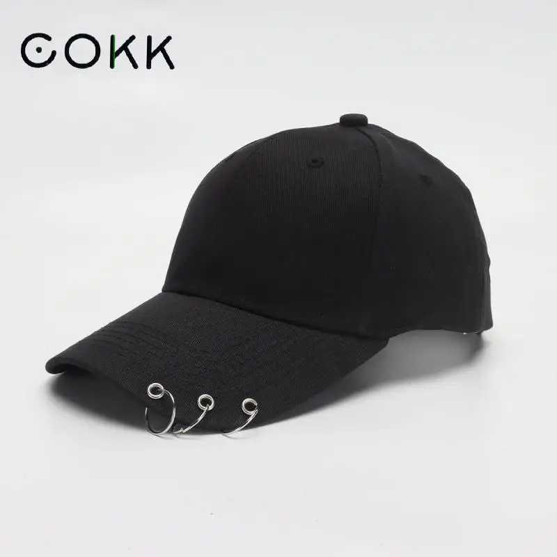 Top Trends: COKK Hip Hop Women&#039;s Baseball Cap With Ring Circle Snapback Hats For Men Women Unisex Dad Hat Adjustable Kpop Korean Style Gorra Shoppable Styles