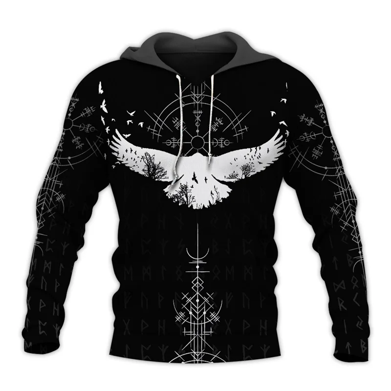 Top Trends: Vintage Wolf Eagle Graphic 3D Printed Men Hoodie Harajuku Sweatshirt Street Autumn Unisex Essential Sweater Pullover Clothes Shoppable Styles