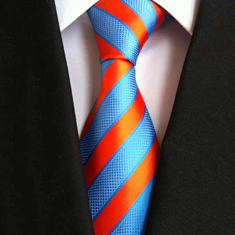 Top Trends: Casual Ties For Men Bright Blue And Orange Striped Tie Suitable For Wedding Party Clothing Accessories Man Unisex Shirt Neckties Shoppable Styles