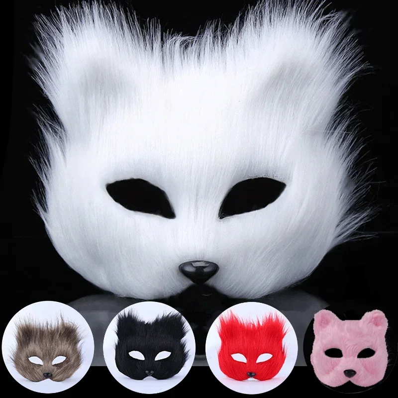 Top Trends: New Furry Fox Masks Half Face Eye Mask Cosplay Props Halloween Christmas Carnival Party Animal Cosplay Mask Costume Accessories Shoppable Styles