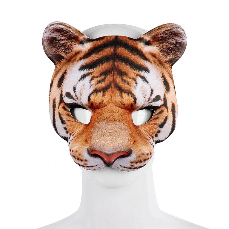 Top Trends: Halloween Tiger Animal Mask Masquerade Party Cosplay Costume Accessories Props Unisex Animals Half Face Masks Shoppable Styles