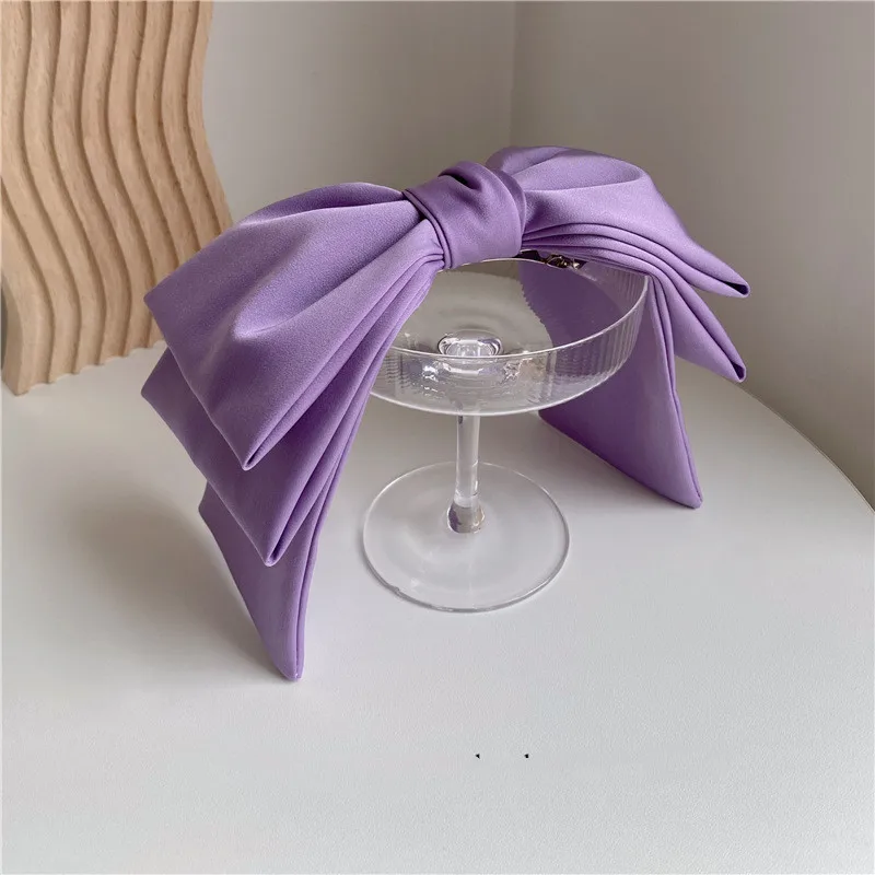 Top Trends: New Fashion High Quatity Satin Big Bow Hairpins Popular Hair Clip Women Sweet Solid Three-layer Bow Drape Hairgrip Accessories Shoppable Styles - Image 3