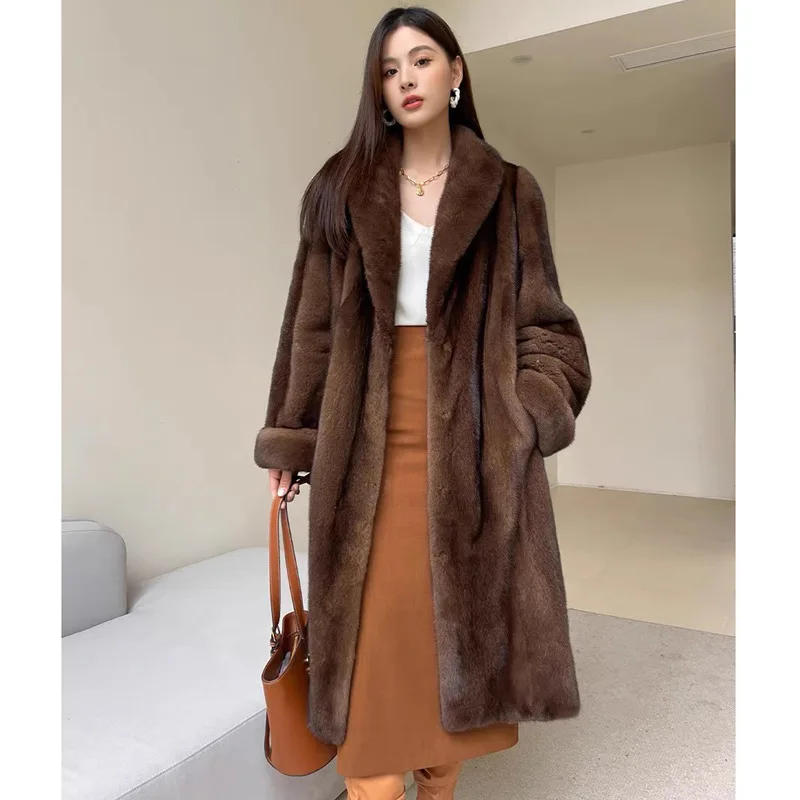 Top Trends: Winter Thick Warm Long Faux Fur Coat Women Long Sleeve Plus Size Luxury High Quality Fur Coat Lapel Tops Loose Winter Jacket Shoppable Styles