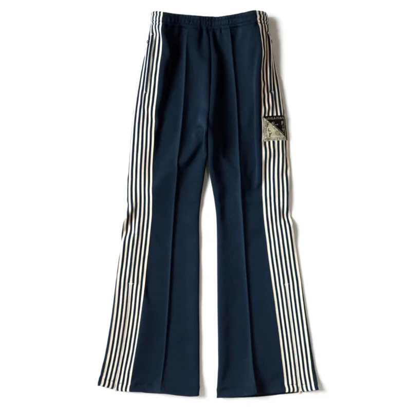 Top Trends: 22aw Kapital Hirata Japan Style Tricolor Polyester Side Zipper Vertical Stripe Elastic Casual Pants Popular Loose Trousers Shoppable Styles