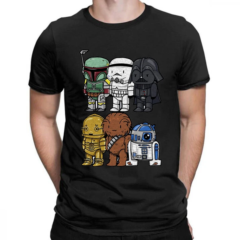 Top Trends: Men's T Shirt Summer Tshirts Women Short Sleeve Yoda T-shirt Male Cartoon Darth Vader Female Top Tee Camiseta Футболка Shoppable Styles