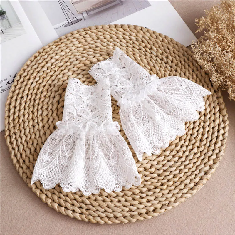 Top Trends: DIY Detachable Cuffs Women Lace Short Arm Sleeves Wrist Cuffs White Fingerless Gloves Sweater Elegance Detachabl Sleeves Shoppable Styles