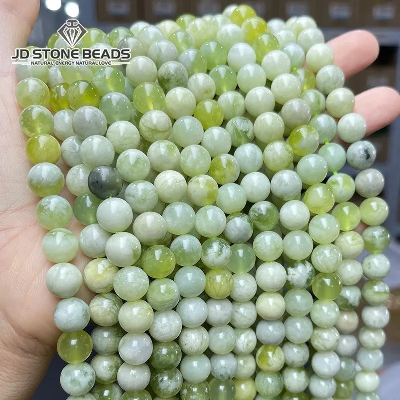 Top Trends: Natural Light Green White Mixed Jade Round Loose Spacer 10mm Bead For Jewelry Making Diy Bracelet Necklace Accessory Findings Shoppable Styles