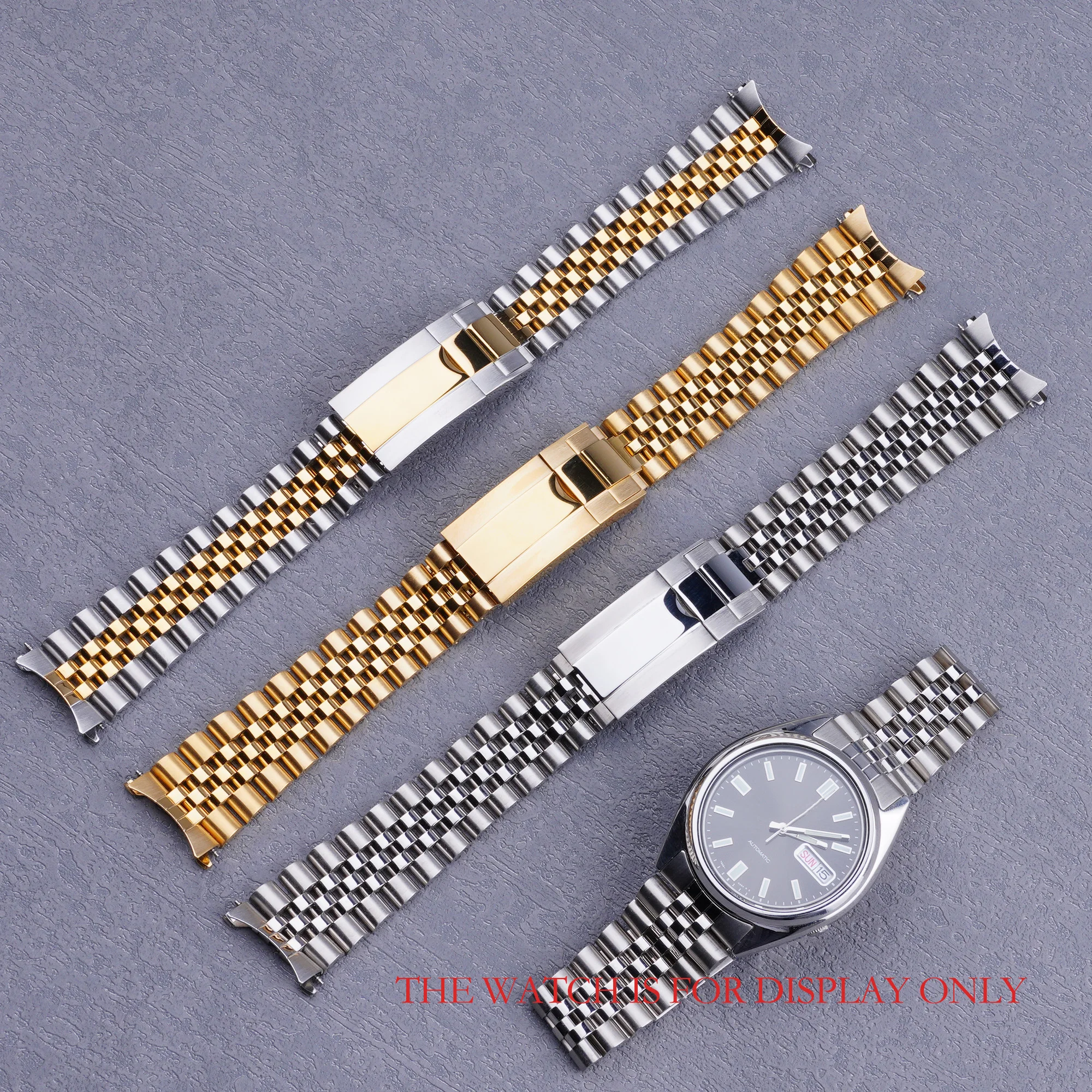 Top Trends: 19mm Silver Gold Hollow Curved End Solid Screw Links Watch Band Jubilee Strap For Seiko 5 SNXS73 75 7SNXS80 SNXS81 SNXF05 SNXG47 Shoppable Styles