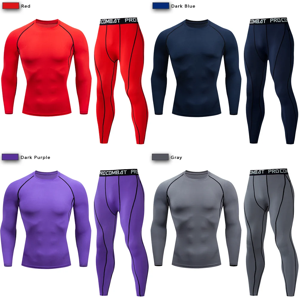 Top Trends: Men's Compression Sportswear Suit GYM Tight Clothes Yoga Sets Workout Jogging MMA Fitness Clothing Tracksuit Pants Sporting Shoppable Styles