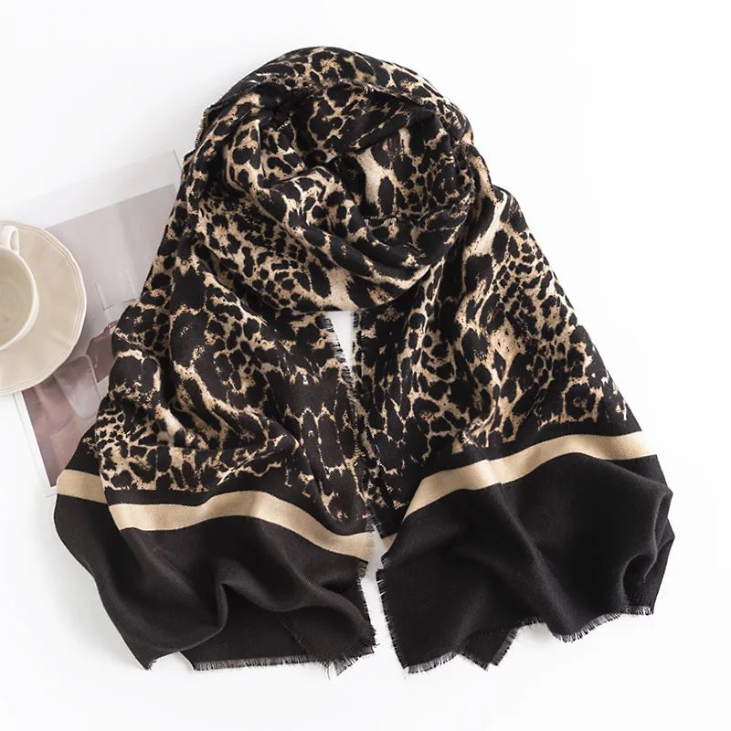 Top Trends: European American Fashion Leopard Print Imitation Cashmere Women's Scarves For Winter Warmth, Commuting, Cold Protection Shawl Shoppable Styles - Image 3