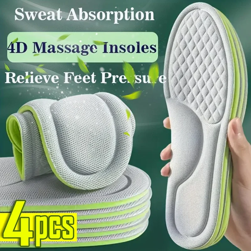 Top Trends: 2 / 4pcs Unisex Nano Memory Foam Insoles Sweat-Absorbing Sports Running Shoes Inserts Soft Deodorant Orthopedic Pads Cushion Shoppable Styles