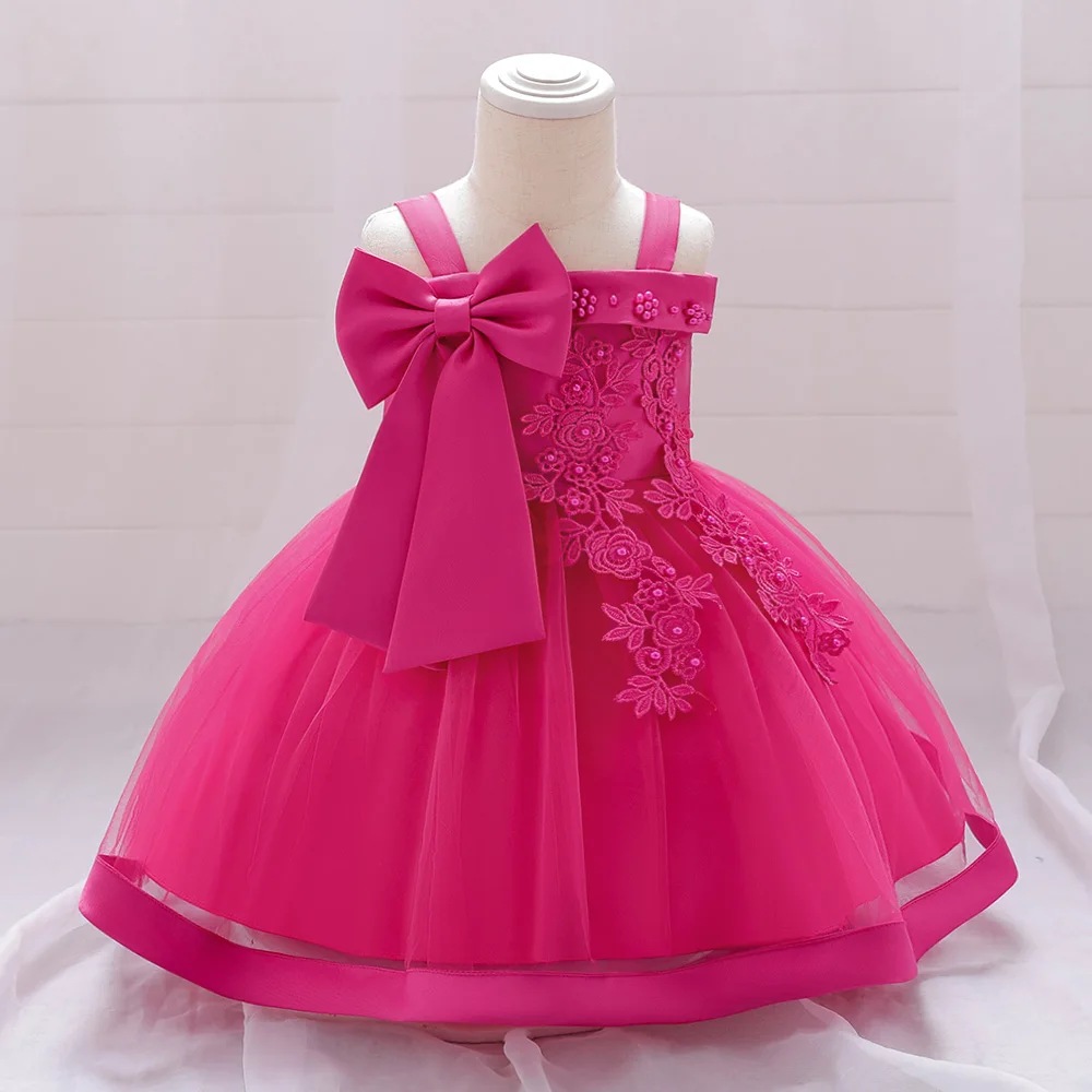 Top Trends: Toddler Baby Girls Summer Dress Applique Beading Bow Infant 1st Birthday Party Dresses For Wedding Prom Gown Baby Girl Clothes Shoppable Styles