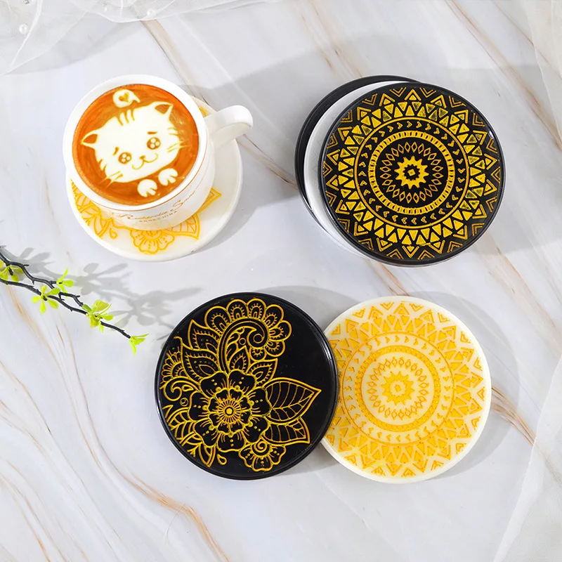 Top Trends: DIY Crystal Silicone Mold Flower Pattern Coaster Mold Round Tea Coaster Cup Pad Tray Mirror Resin Silicone Casting Mould Shoppable Styles - Image 2