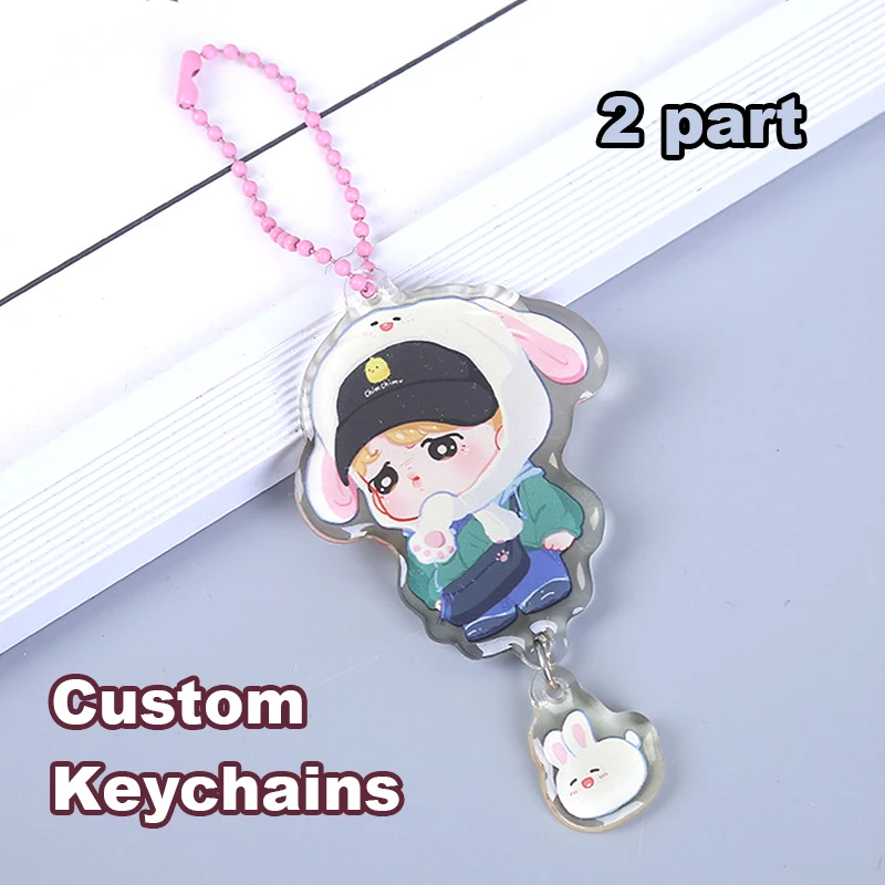 Top Trends: Personalized Keychains Hologram Designer Custom Logo Key Chain Photo Customized Anime Charms Clear Acrylic Key Rings For Gift Shoppable Styles