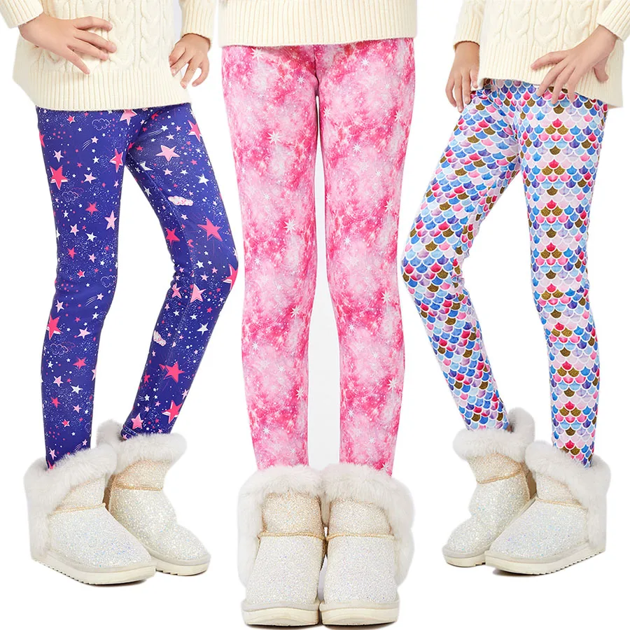 Top Trends: Sheecute Winter Warm Girls Leggings Thick Fleece Lined Kids Printing Pants SCW6101 Shoppable Styles