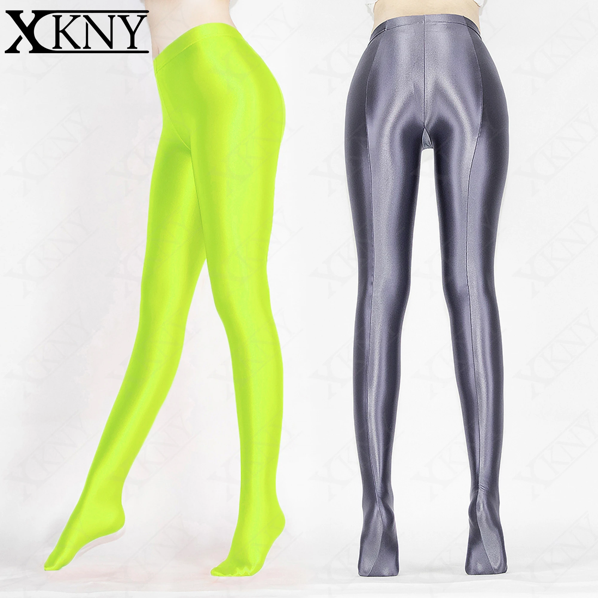 Top Trends: XCKNY XS-3XL Satin Glossy Opaque Pantyhose Sexy Tights Yoga Pants High Waist Stockings Silky High Elasticity Glossy Pants Shoppable Styles