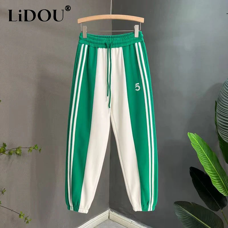 Top Trends: Spring Autumn Oversized Streetwear Patchwork High Elastic Waist Sweatpants Women Loose Casual All-match Pants Female Trousers Shoppable Styles